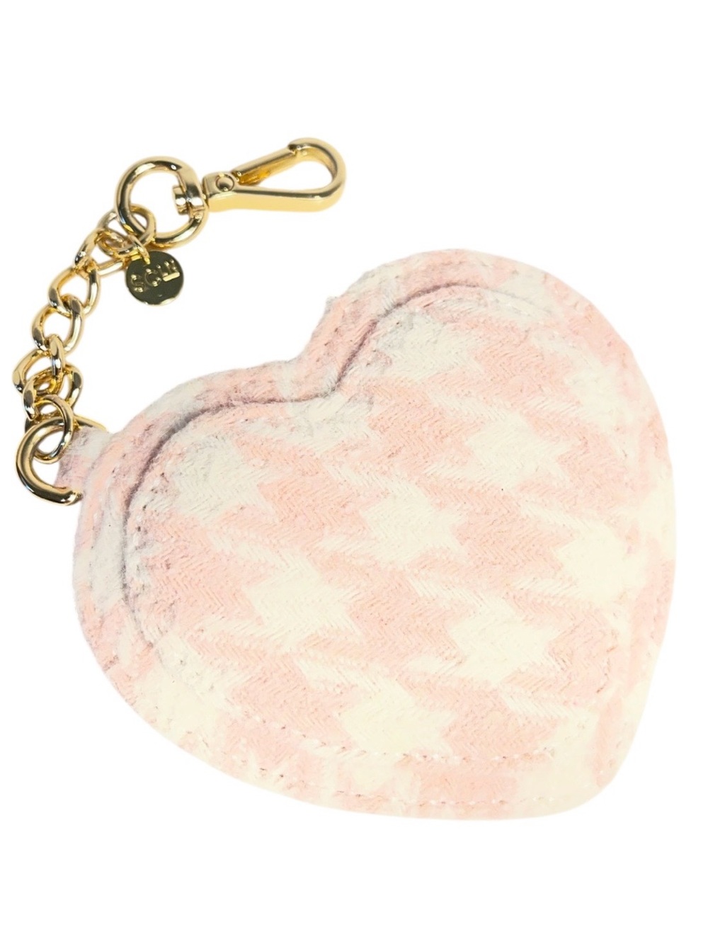 Stoney Clover Lane Paris Pink Houndstooth Heart Bag Charm - NWOT **
